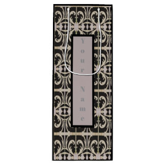 Bolsa Para Vino Elegant Black-White Wine Gift Bag