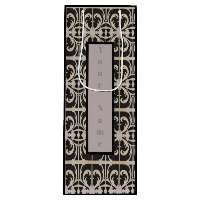Bolsa Para Vino Elegant Black-White Wine Gift Bag (Anverso)