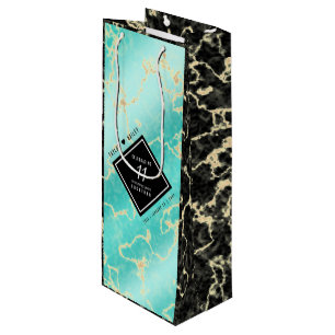 Bolsa Para Vino Elegante 11º Aniversario Boda Turquesa