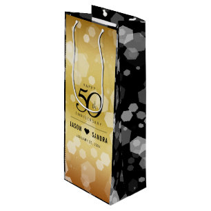 Bolsa Para Vino Elegante 50° Aniversario del Boda de Oro