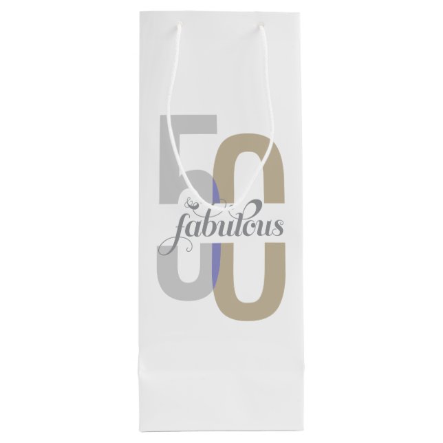 Bolsa Para Vino Elegante 50 y fabuloso 50 cumpleaños moderno (Reverso)