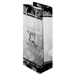 Bolsa Para Vino Elegante 70° Aniversario del Boda Platino