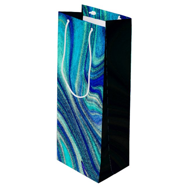 Bolsa Para Vino Elegante Aquamarine Paua Rainbow Shell inspirado (Angulo Anverso)