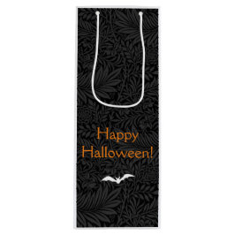 Bolsa Para Vino Elegante Black Halloween Floral Botanical