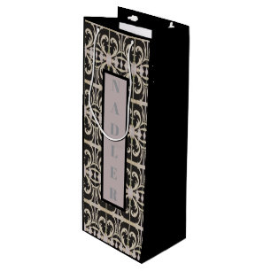 Bolsa Para Vino Elegante blanco-negro