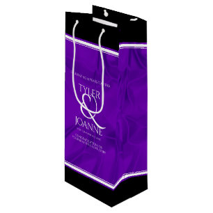 Bolsa Para Vino Elegante celebración del 12º Aniversario del Boda 