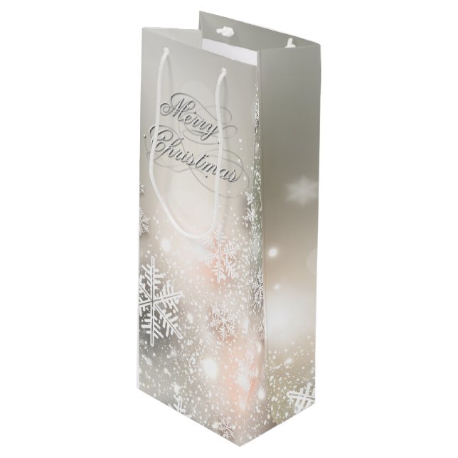 Bolsa Para Vino Elegante copo de nieve para navidades (Angulo Anverso)