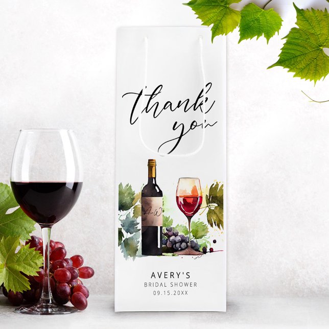 Bolsa Para Vino Elegante Gracias A Vino Temática Ducha Bridal (Subido por el creador)