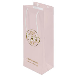 Bolsa Para Vino Elegante logotipo comercial de Rubor Pink Corporat