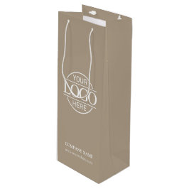 Bolsa Para Vino Elegante Logotipo de Negocio de la Compañía Beige-