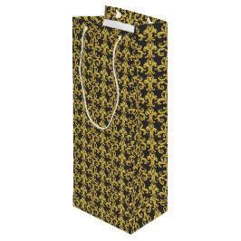 Bolsa Para Vino Elegante Renacimiento Rococó Oro y Carbón Barroco