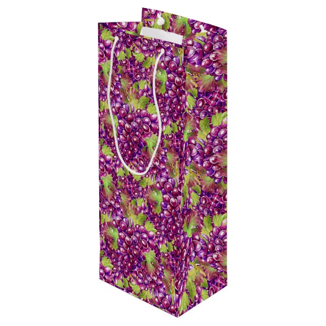 Bolsa Para Vino Elegante uva Papel Tote de vino (Angulo reverso)