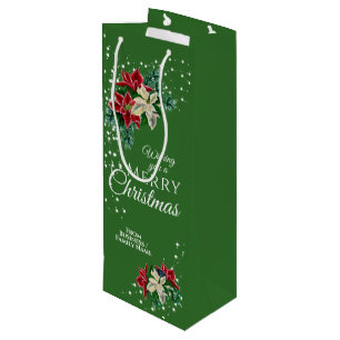Bolsa Para Vino Elegantes Navidades de negocios Poinsettia Floral
