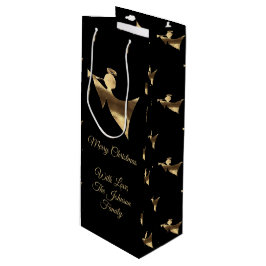 Bolsa Para Vino Elegantes Navidades Trumpet Angel Black Gold Look