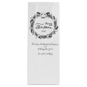 Bolsa Para Vino Entretenimiento de vacaciones en blanco y negro de