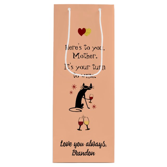 Bolsa Para Vino Es el turno de mamá de un bollo de vino (Anverso)