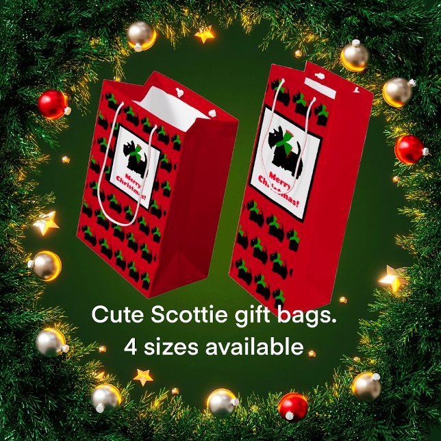 Bolsa Para Vino Escocia Terrier Feliz Navidad (Cheerful Scottish Terriers are back!)
