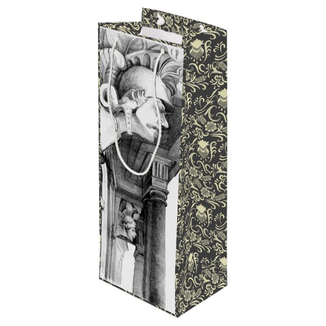 Bolsa Para Vino Escultura del castillo Arte de lápiz (Angulo reverso)