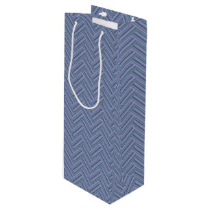Bolsa Para Vino Estampado de doble trama de rayas azul-grises