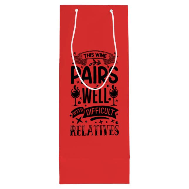 Bolsa Para Vino Este vino combina bien con parientes difíciles (Reverso)