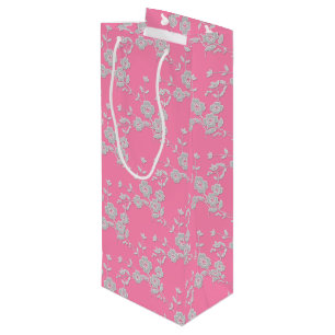 Bolsa Para Vino Estilo de pulverización floral 1, EJE DE REGALO ro