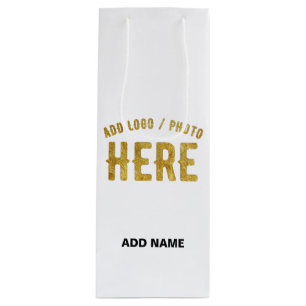 BOLSA PARA VINO ESTILOSO MODERNO PERSONALIZABLE BLANCO VERIFICADO 