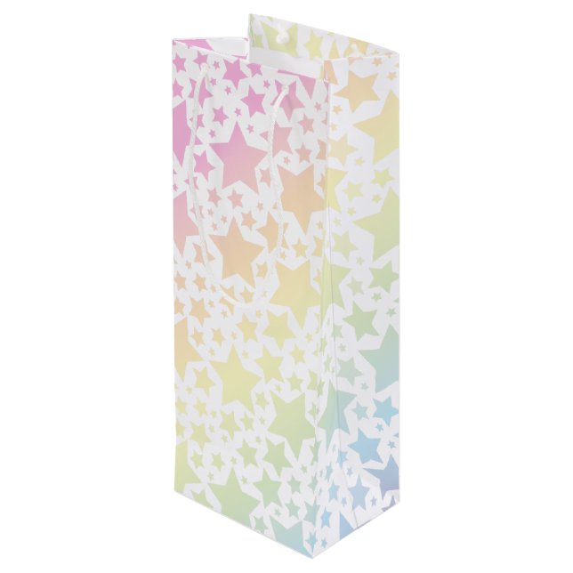 Bolsa Para Vino Estrella del arcoiris Pastel Baby Shower (Angulo reverso)