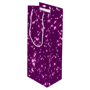 Bolsa Para Vino Estrellas de purpurina púrpura