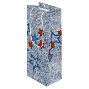 Bolsa Para Vino Estrellas en el dril de algodón