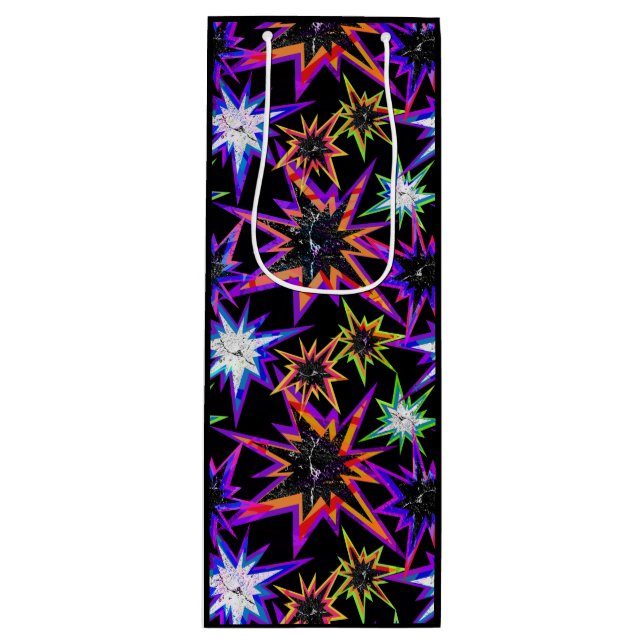 Bolsa Para Vino Estrellas en negro. (Anverso)