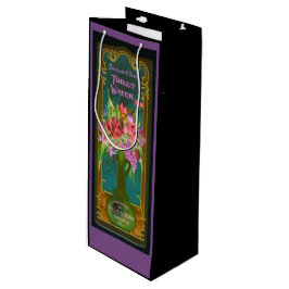 Bolsa Para Vino Etiqueta de perfume de ramo floral victoriano púrp
