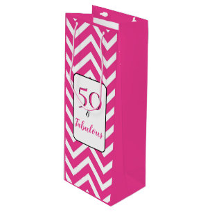 Bolsa Para Vino Fabuloso y 50 Cumpleaños 50º Cumpleaños Blanco Ros