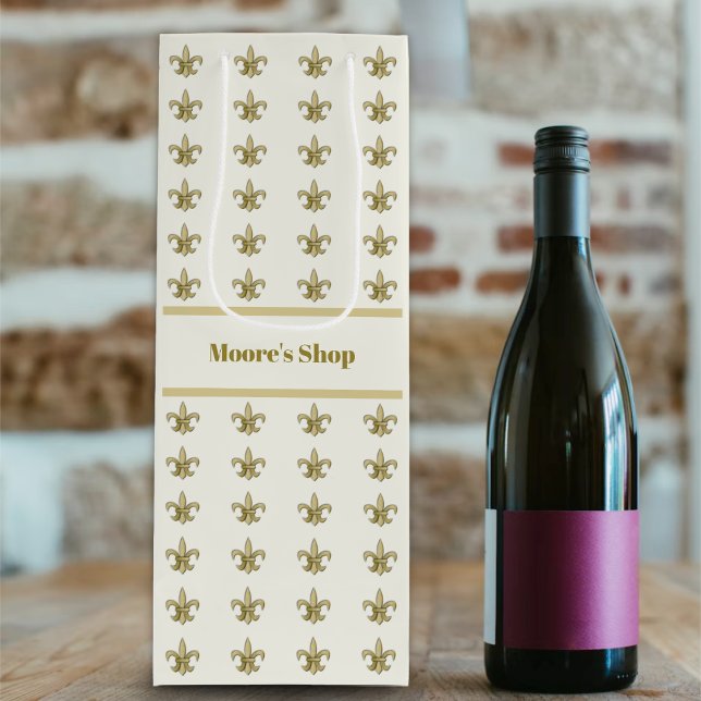 Bolsa Para Vino Falso FleurDeLis dorado sobre marfil (Subido por el creador)