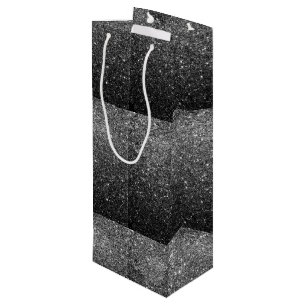 Bolsa Para Vino Falso purpurina negro elegante