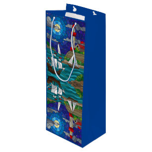 Bolsa Para Vino Faro Rojo Mar Vela Buques Mar Cielo Starry