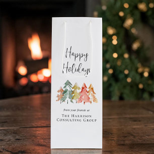 Bolsa Para Vino Felices Fiestas de Negocios Navidad Corporativa