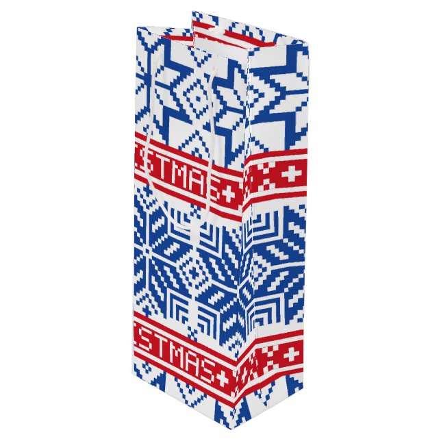 Bolsa Para Vino Felices Navidad escandinavas (Angulo Anverso)