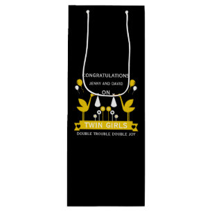 Bolsa Para Vino Felicitaciones a los gemelos de entrega Stalk