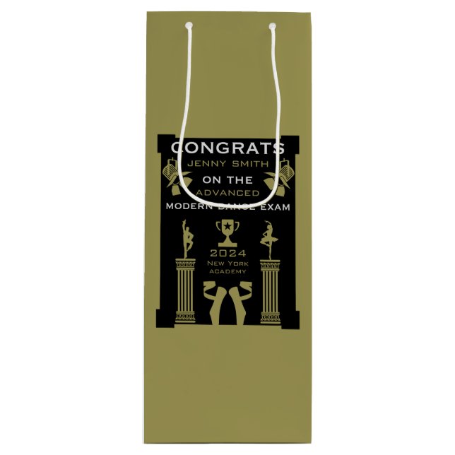 Bolsa Para Vino Felicitaciones de Danza Moderna (Anverso)