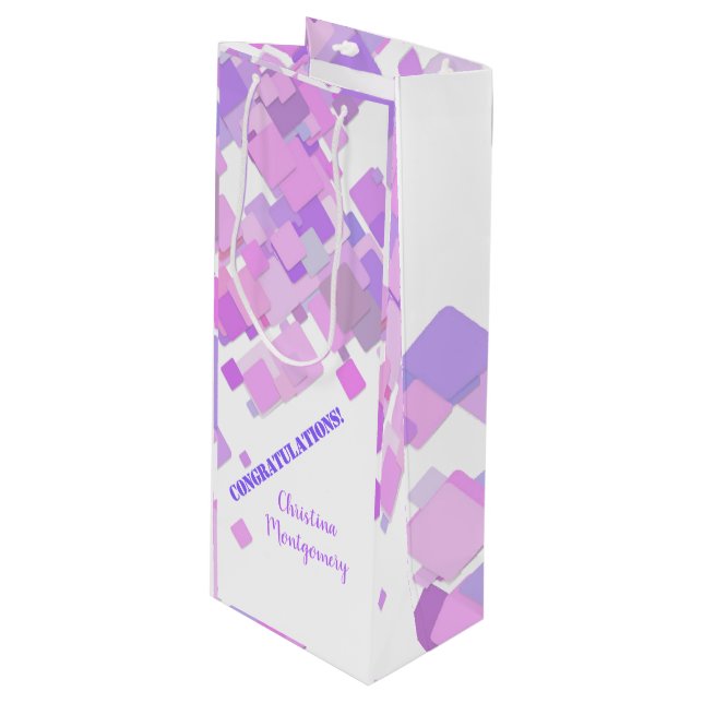 Bolsa Para Vino Felicitaciones Pastel Purple Geometric Abstract (Angulo Anverso)