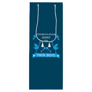 Bolsa Para Vino Felicitaciones Stalk Delivery Twin Boy