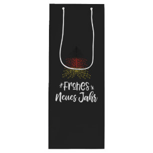 Bolsa Para Vino Feliz Año Nuevo árbol de Navidad con bandera alema