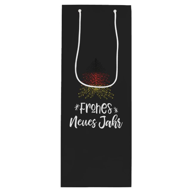 Bolsa Para Vino Feliz Año Nuevo árbol de Navidad con bandera alema (Anverso)