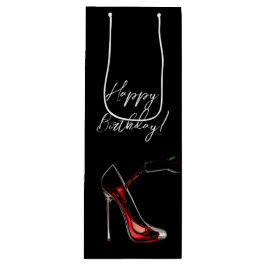 Bolsa Para Vino Feliz cumpleaños-Stiletto con vino