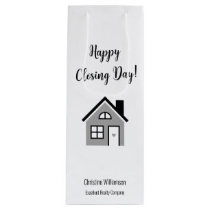 Bolsa Para Vino Feliz Día de Cierre Realtor
