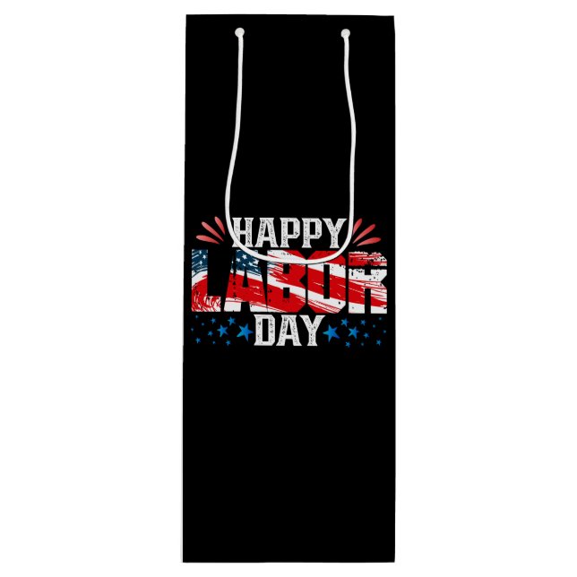 Bolsa Para Vino Feliz Día del Trabajo (Anverso)