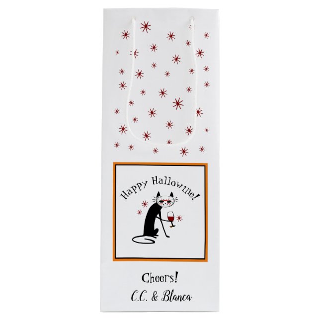 Bolsa Para Vino ¡Feliz Hallowine! Halloween Punny (Anverso)