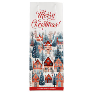 Bolsa Para Vino Feliz Navidad | Aldea de los Navidades Rojos