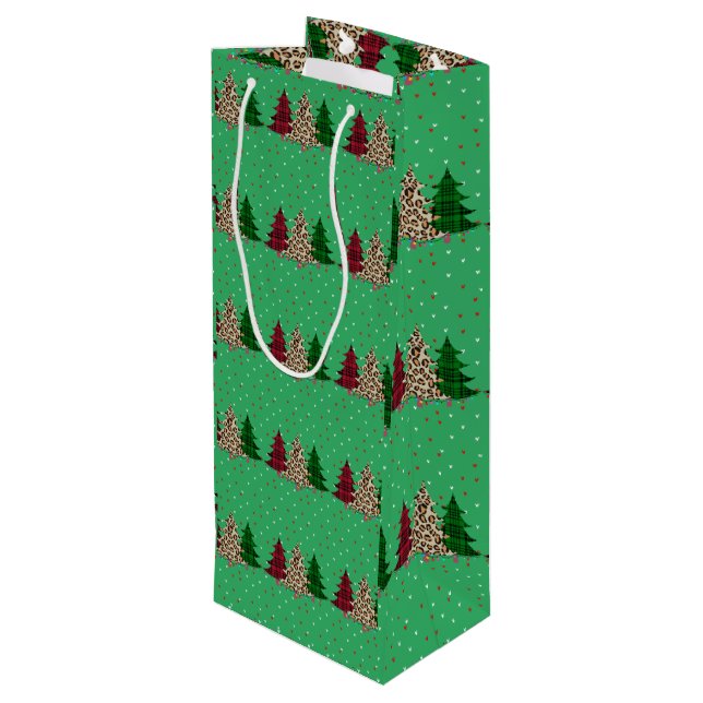 Bolsa Para Vino Feliz Navidad Moderna y Elegante (Angulo reverso)