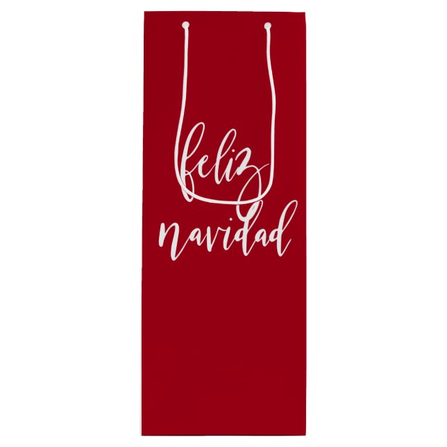 Bolsa Para Vino Feliz Navidad Navidades rojos y blancos (Anverso)
